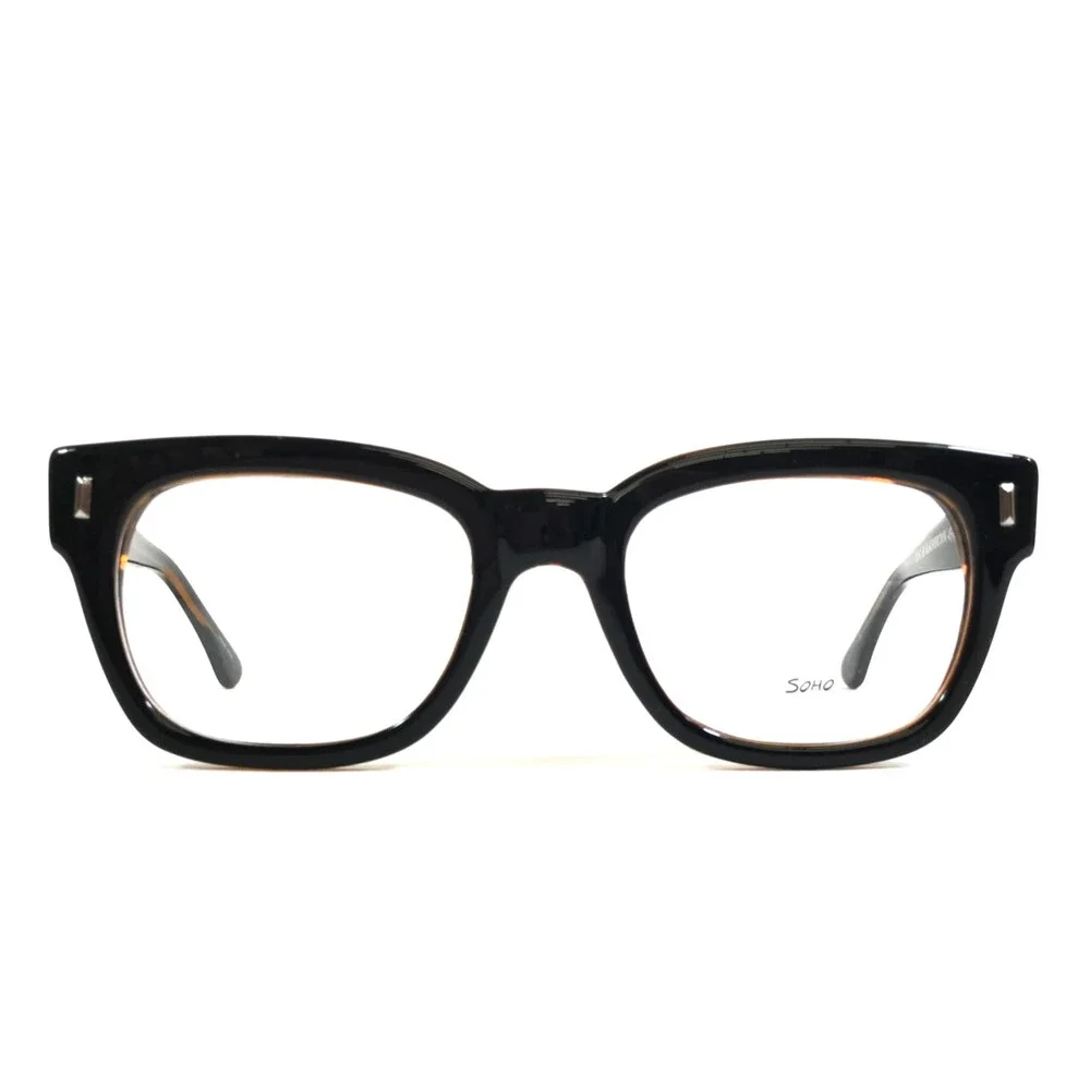 Vivid Eyeglasses Frames SOHO 99 BLACK/BROWN Square Thick Rim 49-21-145